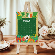 Cute and Colorful 2026 Calendar Page - March