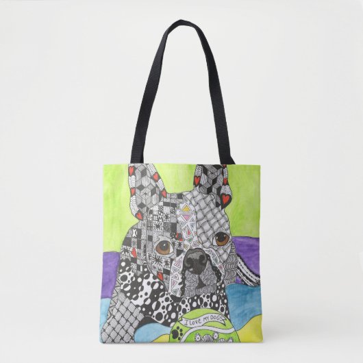 Cute and Colorful Boston Terrier Canvas tas (Voorkant)
