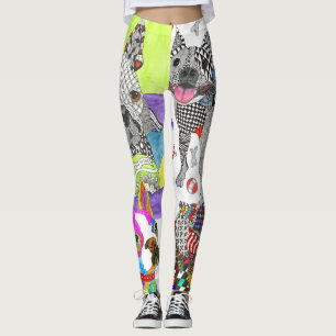 Cute and Colorful Boston Terrier Leggings