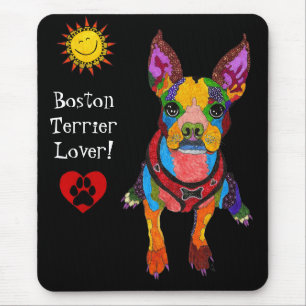Cute and Colorful Boston Terrier Mousepad Muismat