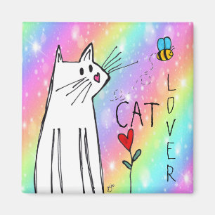 Cute and Colorful Cat Lover Magnet