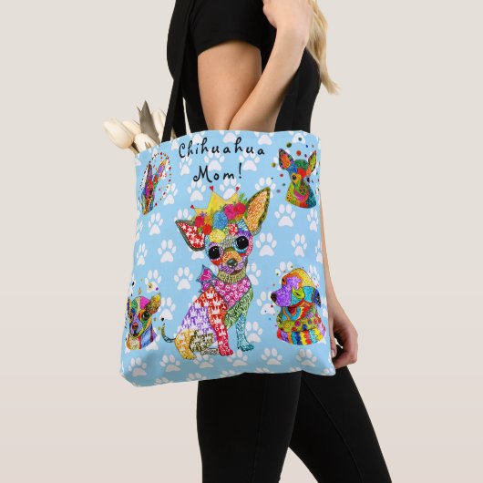 Cute and Colorful Chihuahua Dogs Canvas tas (Dichtbij)