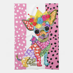 Cute and Colorful Chihuahua Kitchen Towel Theedoek