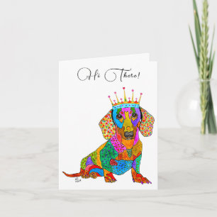 Cute and Colorful Dachshund Wenskaart Bedankkaart