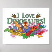 Cute and Colorful Dinosaurs Poster (Voorkant)