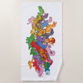 Cute and Colorful Dinosaurs Strandlaken (Voorkant)