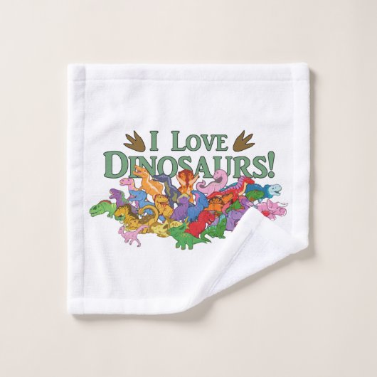 Cute and Colorful Dinosaurs Washandje (Wasdoekje)