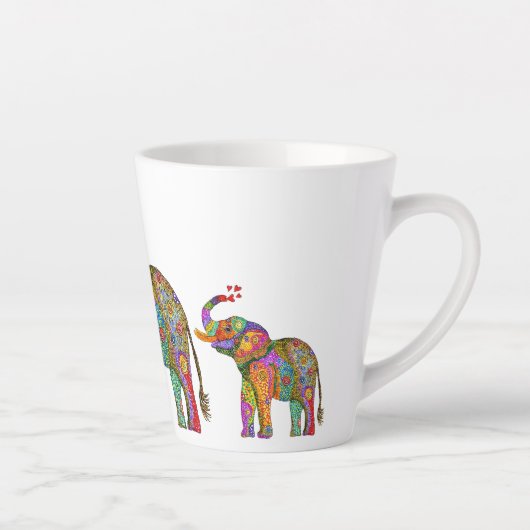 Cute and Colorful Elephant Latte Mok (Rechts)