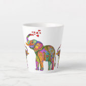 Cute and Colorful Elephant Latte Mok (Voorkant)