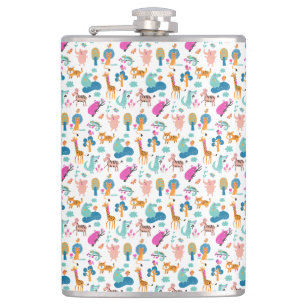 Cute and Colorful Jungle Animals Pattern Heupfles