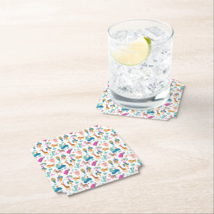 Cute and Colorful Jungle Animals Pattern Kartonnen Onderzetters