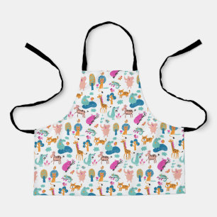 Cute and Colorful Jungle Animals Pattern Schort
