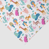 Cute and Colorful Jungle Animals Pattern Tissuepapier (Detail)