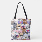 Cute and Colorful Kawaii Cat Pattern Draagtas (Achterkant)