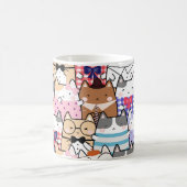 Cute and Colorful Kawaii Cat Pattern Koffiemok (Center)