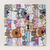 Cute and Colorful Kawaii Cat Pattern Legpuzzel (Horizontaal)