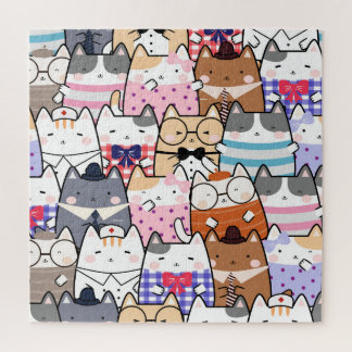 Cute and Colorful Kawaii Cat Pattern Legpuzzel