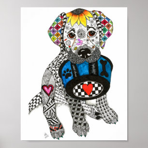 Cute and Colorful Labrador Retriever Poster 8"x10"