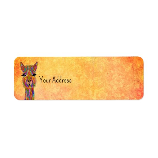 Cute and Colorful Llama Alpaca Address Label (Voorkant)
