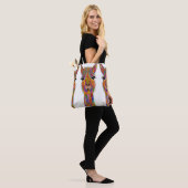 Cute and Colorful Llama Canvas tas (Op model)