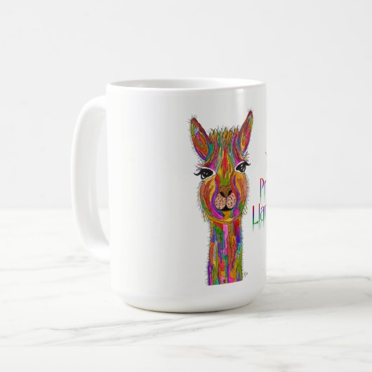 Cute and Colorful Llama Mok (Voorkant links)