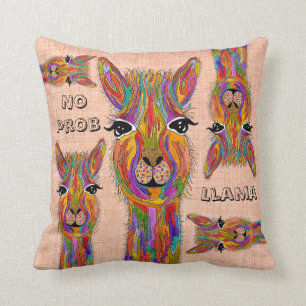 Cute and Colorful Llama Sierkussen
