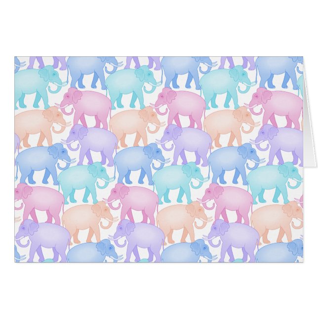 Cute and Colorful Pastel Elephant Pattern (Voorkant Horizontaal)