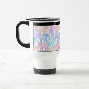 Cute and Colorful Pastel Elephant Pattern Reisbeker
