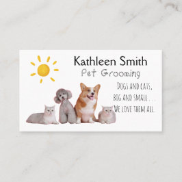 Cute and Colorful Pet Grooming Business Cards Visitekaartje