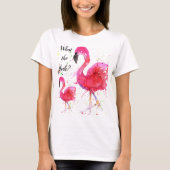 Cute and Colorful Pink Flamingo T-Shirt (Voorkant)