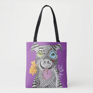 Cute and Colorful Pit Bull Canvas tas