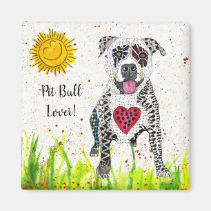 Cute and Colorful Pit Bull Magnet 2" Magneet