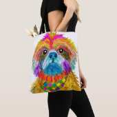 Cute and Colorful Shih Tzu Canvas tas (Dichtbij)