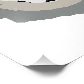 Cute and Cool Gray Wolf Face, geïllustreerd dier Foto Afdruk (Hoek)