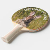 Cute and Curious Eastern Cottontail Rabbit Tafeltennisbatje (Voorkant Gekanteld)