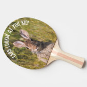Cute and Curious Eastern Cottontail Rabbit Tafeltennisbatje (Zijkant)