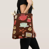 Cute and Dim Sum Fun Food Cartoon Pattern Tote Bag (Dichtbij)