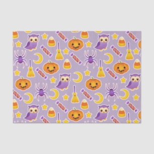 Cute and Fun Halloween Paars Graphic Pattern Tissuepapier