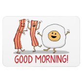 Cute and Funny Bacon and Egg Good Morning Magneet (Horizontaal)