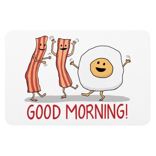 Cute and Funny Bacon and Egg Good Morning Magneet (Horizontaal)