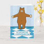 Cute and Funny Bear Hug Anniversary Kaart (Gele Bloem)