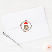 Cute and Funny Capybara Kerstklare lichten Ronde Sticker (Envelop)