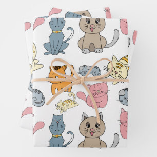 Cute and Funny Cats and Kittens Inpakpapier Vel
