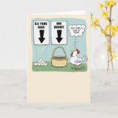 Cute and Funny Chicken and Eggs Birthday Kaart (Gele Bloem)