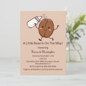 Cute And Funny Coffee Lover Baby Shower Invitation Kaart (Staand voorkant)