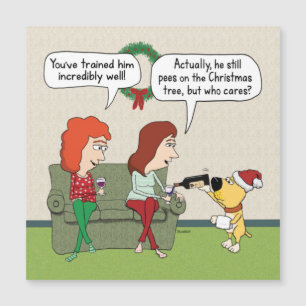 Cute and Funny Dog Serving Wine met Kerstmis