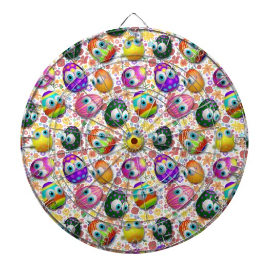 Cute and Funny Easter Eggs Cartoon Dartbord (Voorkant)