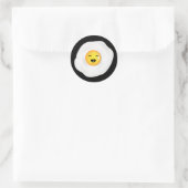 Cute and Funny Fried Egg American Breakfast Ronde Sticker (Tas)