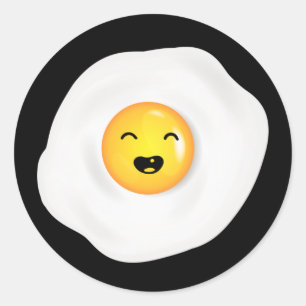 Cute and Funny Fried Egg American Breakfast Ronde Sticker