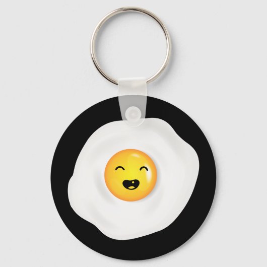 Cute and Funny Fried Egg American Breakfast Sleutelhanger (Voorkant)